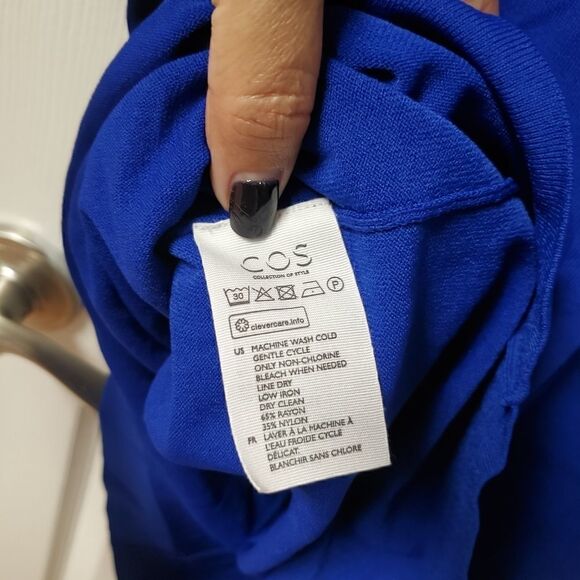 Cos Elbo Length Shift Blue Dress XS - Picture 4 of 6